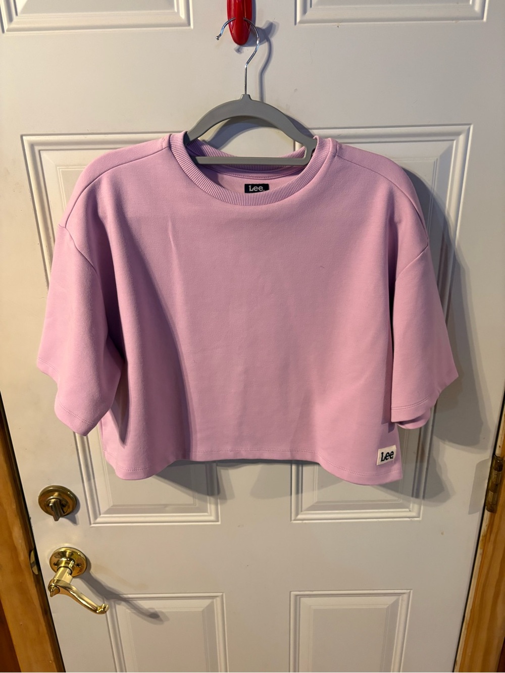 Lee Pink Crop Top Oversized Small